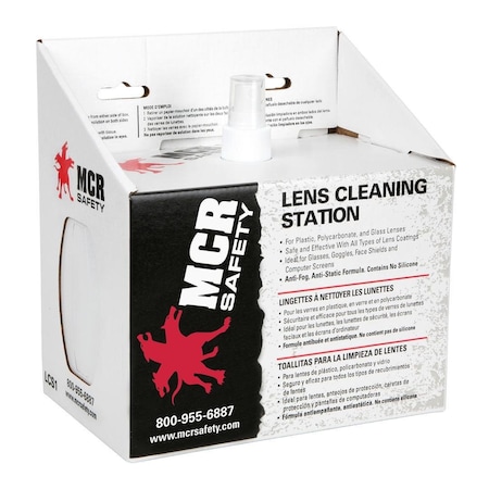 Mcr Safety MCR Lens Cleaning Station, includes/2 boxes of 300 tissues, PK300 LCS1
